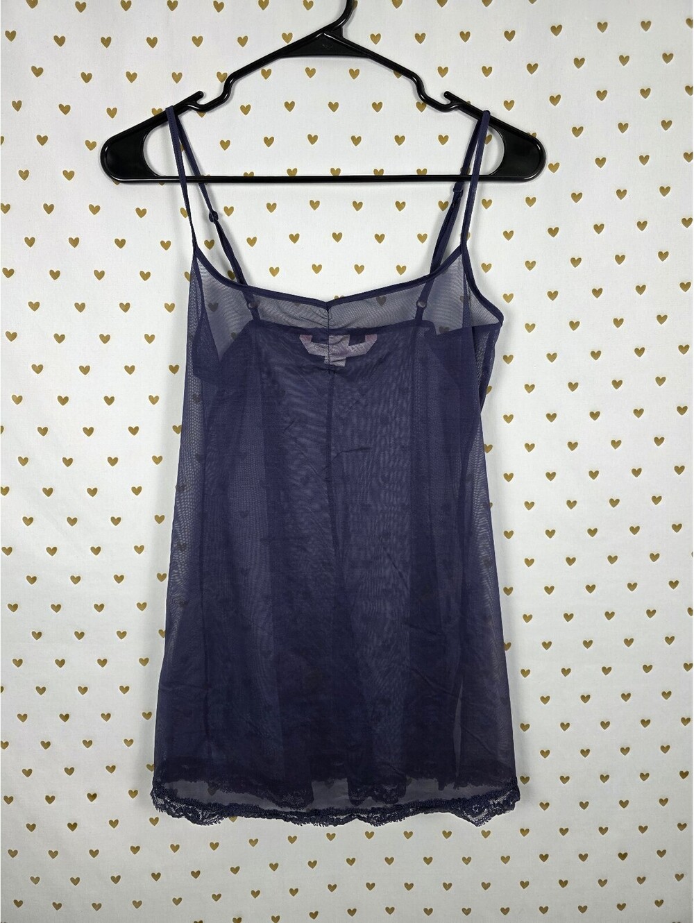 Victorias Secret Sheer Dark Blue Slip Dress Nightie Lingerie XS